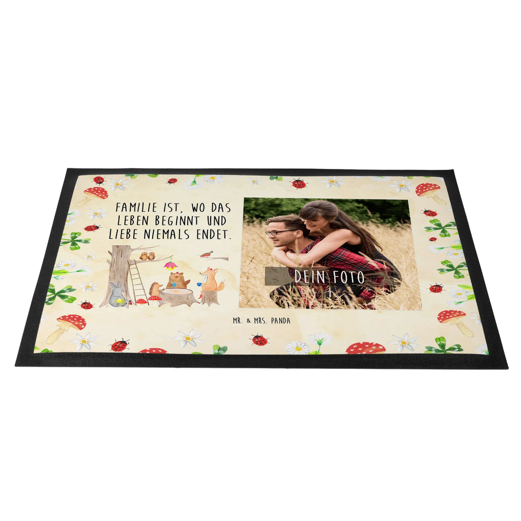 Personalized Photo Doormat forest animals picnic Personalisierte Foto Fußmatte, Tiermotive, Gute Laune, lustige Sprüche, Tiere, Igel, Fuchs, Waldtiere, Eichhörnchen, Hase, Wald, Picknick, Maus