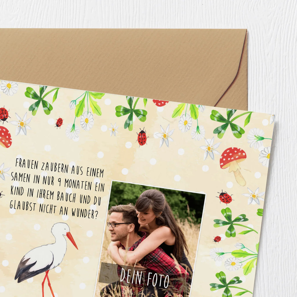 Personalized Photo Deluxe Card Stork Personalisierte Foto Grußkarte, Tiermotive, Gute Laune, lustige Sprüche, Tiere, Baby, Storch, Babybauch, Schwanger, Schwangerschaft, Mutter werden, Mutter, Geburt, Mütter, Störche