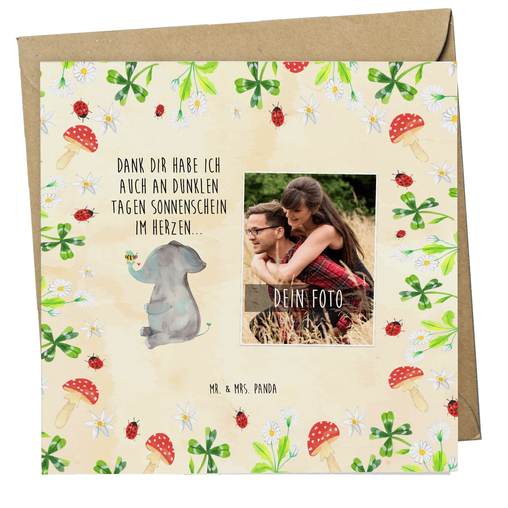 Personalized Photo Deluxe Card elephant bee Personalisierte Foto Grußkarte, Tiermotive, Gute Laune, lustige Sprüche, Tiere, Elefant, Biene, Liebe, Liebesbeweis, Jahrestag, Liebesgeschenk, Heiratsantrag, Hochzeitsgeschenk, Liebesspruch