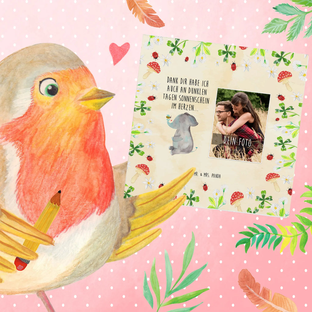 Personalized Photo Deluxe Card elephant bee Personalisierte Foto Grußkarte, Tiermotive, Gute Laune, lustige Sprüche, Tiere, Elefant, Biene, Liebe, Liebesbeweis, Jahrestag, Liebesgeschenk, Heiratsantrag, Hochzeitsgeschenk, Liebesspruch