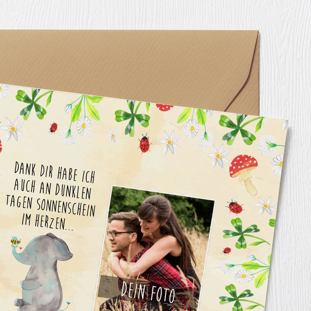 Personalized Photo Deluxe Card elephant bee Personalisierte Foto Grußkarte, Tiermotive, Gute Laune, lustige Sprüche, Tiere, Elefant, Biene, Liebe, Liebesbeweis, Jahrestag, Liebesgeschenk, Heiratsantrag, Hochzeitsgeschenk, Liebesspruch