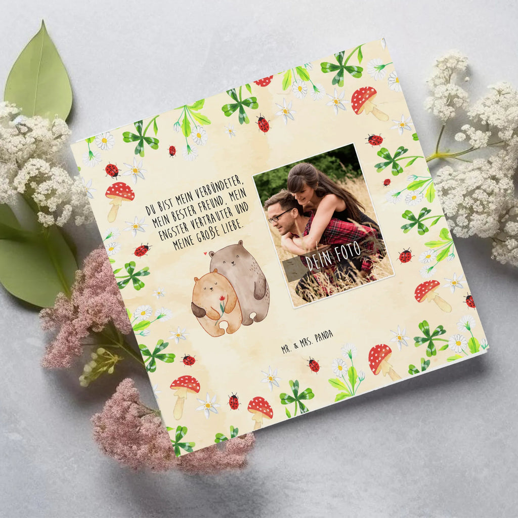 Personalized Photo Deluxe Card Bears in love Personalisierte Foto Grußkarte, Liebe, Partner, Freund, Freundin, Ehemann, Ehefrau, Heiraten, Verlobung, Heiratsantrag, Liebesgeschenk, Jahrestag, Hocheitstag, Liebesbeweis, Bär, Hochzeitstag, Bärchen, Geschenk Freund, Verliebt, Verlobt, Geschenk Freundin, Verheiratet, Bären, Geschenk Hochzeit