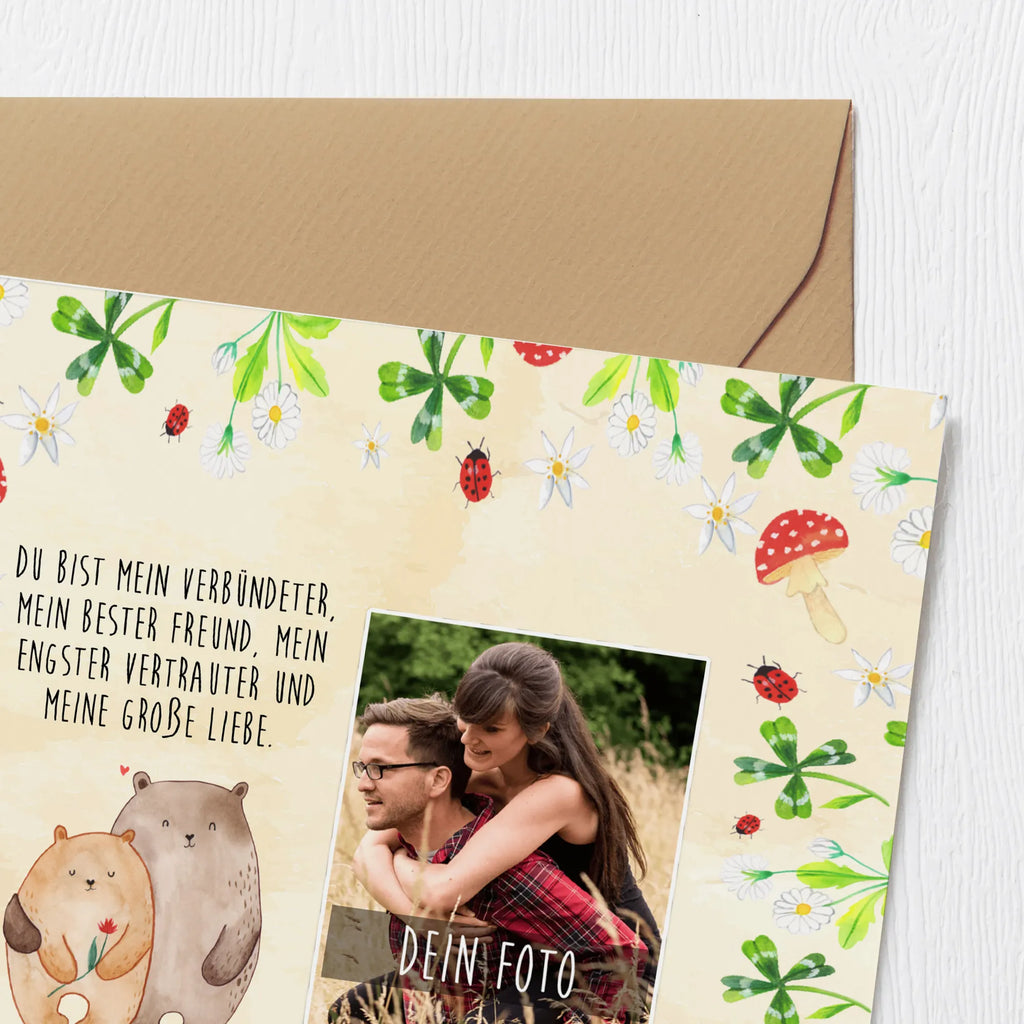 Personalized Photo Deluxe Card Bears in love Personalisierte Foto Grußkarte, Liebe, Partner, Freund, Freundin, Ehemann, Ehefrau, Heiraten, Verlobung, Heiratsantrag, Liebesgeschenk, Jahrestag, Hocheitstag, Liebesbeweis, Bär, Hochzeitstag, Bärchen, Geschenk Freund, Verliebt, Verlobt, Geschenk Freundin, Verheiratet, Bären, Geschenk Hochzeit