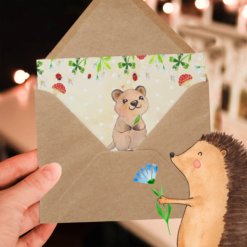 Deluxe Card Quokka Happy Hochwertige Klappkarte, Hochzeitskarte, Karte, Einladungskarte, Grußkarte, Geburtstagskarte, Klappkarte, Glückwunschkarte, Hochwertige Grußkarte, Tiermotive, Gute Laune, lustige Sprüche, Tiere, Lustiger Spruch, Quokka, Dinge erledigen, Verschieben, Aufschieberitis, Niedliches Tier