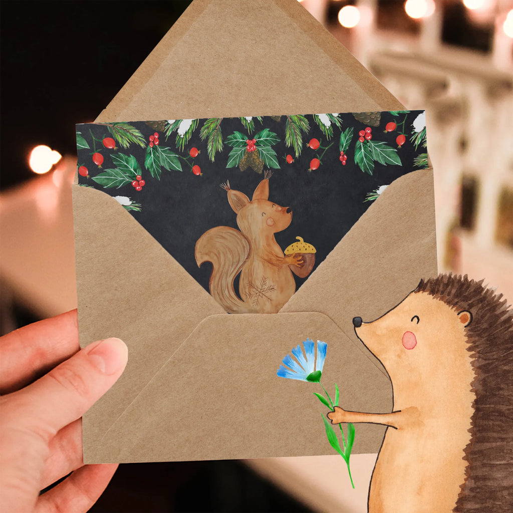 Deluxe Card Squirrel Christmas Hochwertige Klappkarte, Grußkarte, Geburtstagskarte, Einladungskarte, Hochwertige Grußkarte, Karte, Klappkarte, Glückwunschkarte, Hochzeitskarte, Winter, Weihnachten, Weihnachtsdeko, Nikolaus, Advent, Heiligabend, Wintermotiv, Neujahr, Frohes neues Jahr, Vogel, Frohe Weihnachten, Guten Rutsch, Weihnachtsgruß, Weihnachtsmotiv