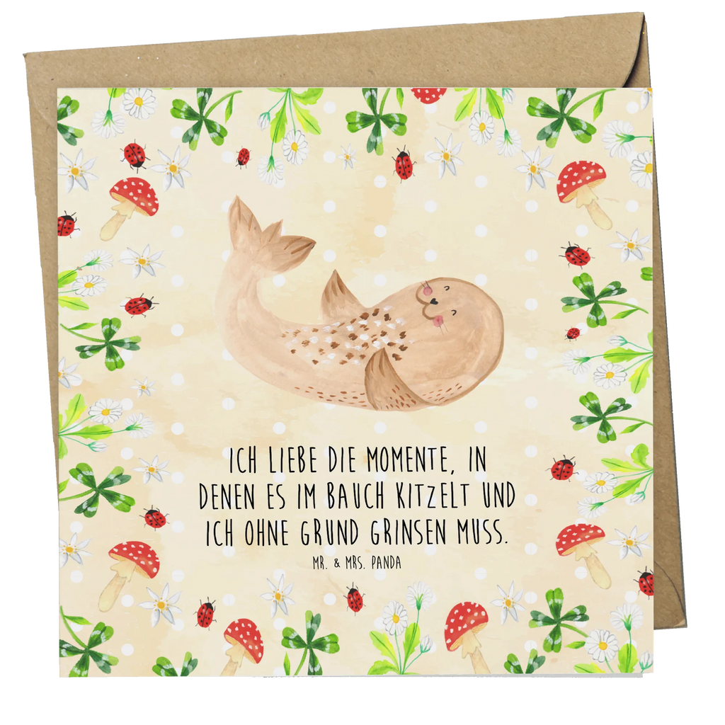 Deluxe Card seal Lay Hochzeitskarte, Grußkarte, Hochwertige Grußkarte, Hochwertige Klappkarte, Glückwunschkarte, Karte, Geburtstagskarte, Einladungskarte, Klappkarte, Tiermotive, Gute Laune, lustige Sprüche, Tiere, Meerestier, Lachen, Robben, Strand, Nordsee, Robbe, Ostsee, Freude, Seehund