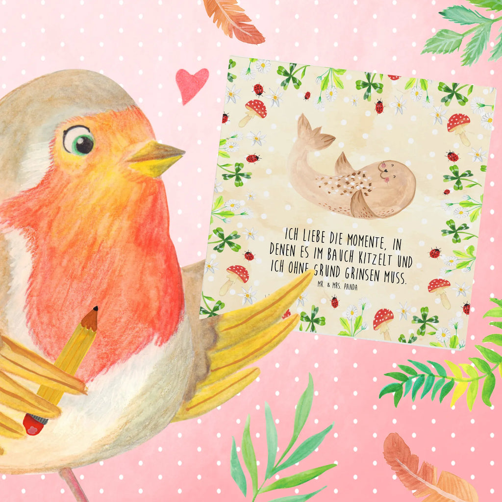 Deluxe Card seal Lay Hochzeitskarte, Grußkarte, Hochwertige Grußkarte, Hochwertige Klappkarte, Glückwunschkarte, Karte, Geburtstagskarte, Einladungskarte, Klappkarte, Tiermotive, Gute Laune, lustige Sprüche, Tiere, Meerestier, Lachen, Robben, Strand, Nordsee, Robbe, Ostsee, Freude, Seehund