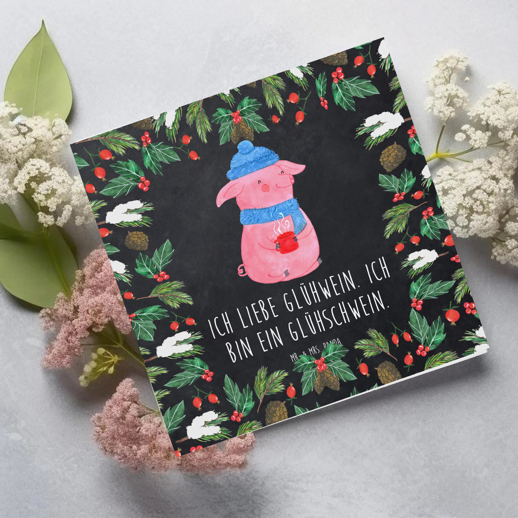 Deluxe Karte Schwein Glühwein Geburtstagskarte, Hochzeitskarte, Klappkarte, Hochwertige Grußkarte, Einladungskarte, Glückwunschkarte, Hochwertige Klappkarte, Karte, Grußkarte, Winter, Weihnachten, Weihnachtsdeko, Nikolaus, Advent, Heiligabend, Wintermotiv, Glühwein, Weihnachtsmarkt, Glühschwein, Punsch