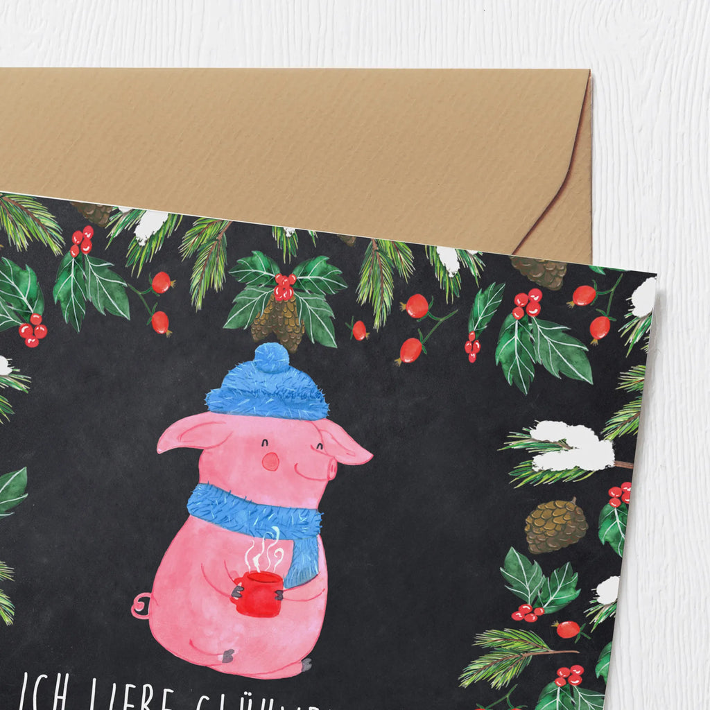 Deluxe Karte Schwein Glühwein Geburtstagskarte, Hochzeitskarte, Klappkarte, Hochwertige Grußkarte, Einladungskarte, Glückwunschkarte, Hochwertige Klappkarte, Karte, Grußkarte, Winter, Weihnachten, Weihnachtsdeko, Nikolaus, Advent, Heiligabend, Wintermotiv, Glühwein, Weihnachtsmarkt, Glühschwein, Punsch