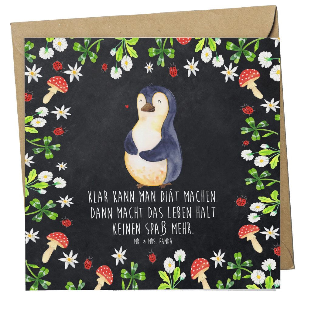 Deluxe Karte Pinguin Diät faltkarte, Klappkarte, Grußkarte, anlasskarte, Glückwunschkarte, doppelkarte, Pinguin, Motivation, Körperliebe, Abspecken, Abnehmen, Pinguine, Gewicht, Selbstrespekt, Diät, Selbstliebe