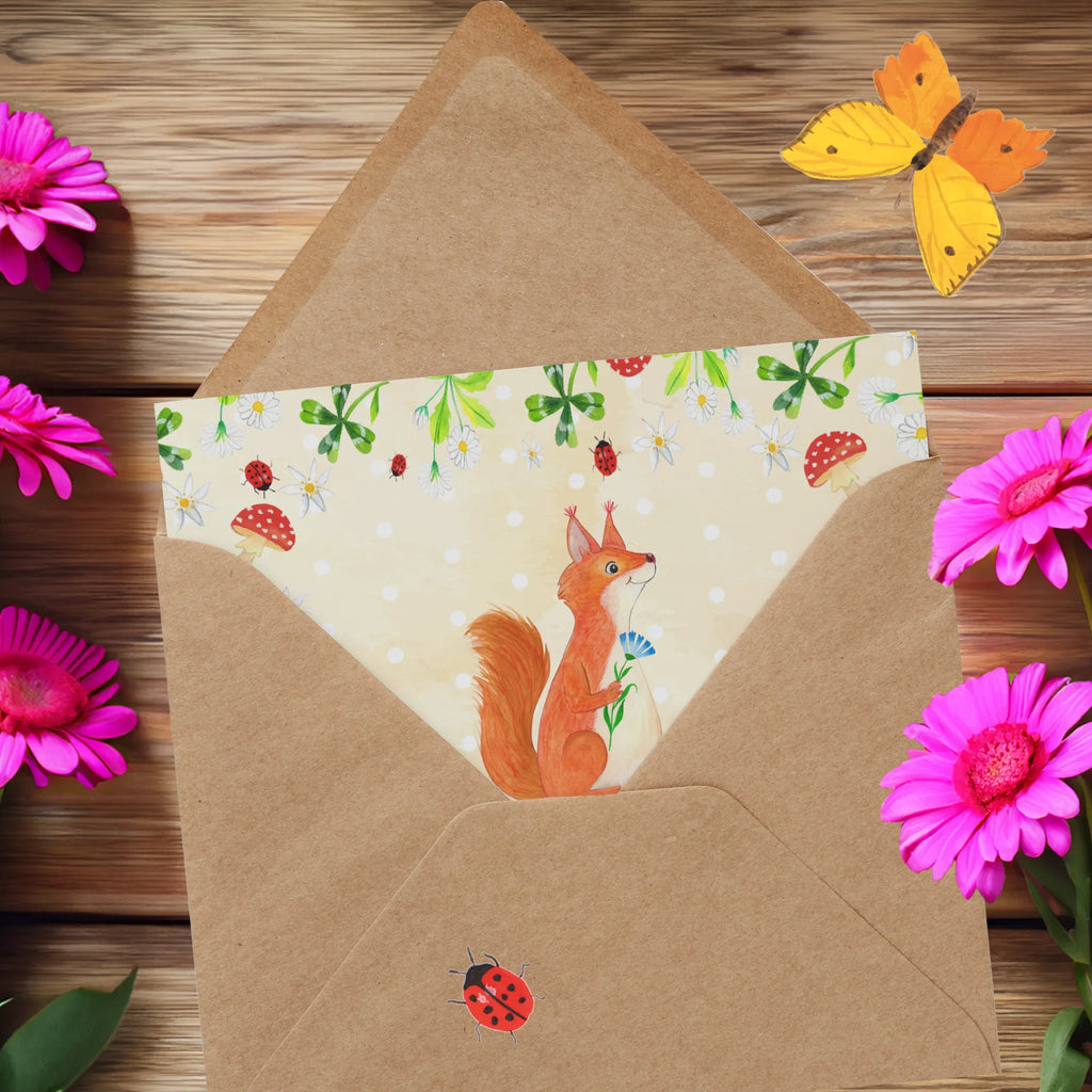 Deluxe Card Squirrel flower Einladungskarte, Geburtstagskarte, Glückwunschkarte, Hochzeitskarte, Karte, Grußkarte, Klappkarte, Hochwertige Grußkarte, Hochwertige Klappkarte, Tiermotive, Gute Laune, lustige Sprüche, Tiere, Spruch positiv, Lachen, Spaß, Eichhörnchen, Motivation Sprüche, Motivation Bilder, Eichhorn, glücklich Spruch, Spruch Deko