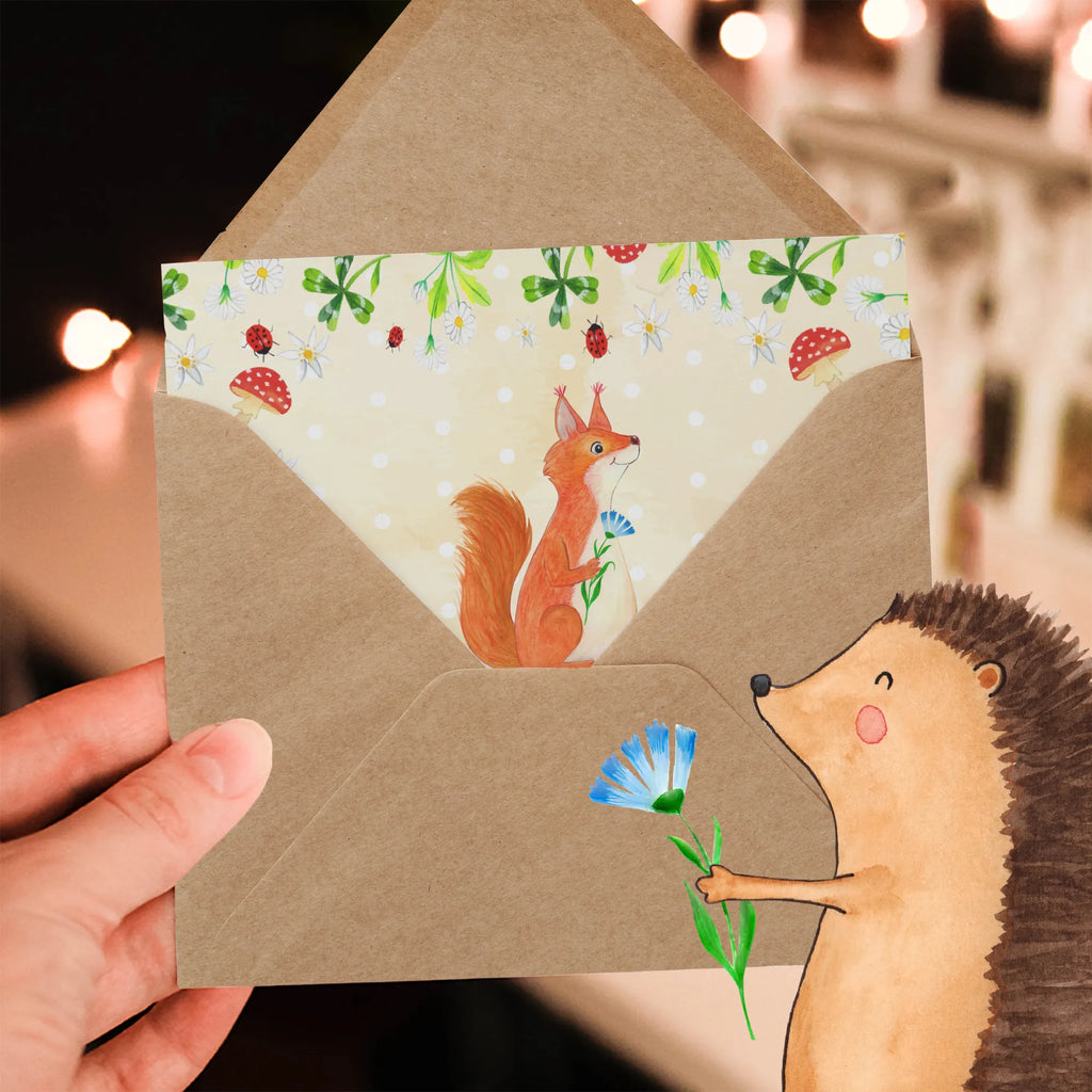 Deluxe Card Squirrel flower Einladungskarte, Geburtstagskarte, Glückwunschkarte, Hochzeitskarte, Karte, Grußkarte, Klappkarte, Hochwertige Grußkarte, Hochwertige Klappkarte, Tiermotive, Gute Laune, lustige Sprüche, Tiere, Spruch positiv, Lachen, Spaß, Eichhörnchen, Motivation Sprüche, Motivation Bilder, Eichhorn, glücklich Spruch, Spruch Deko