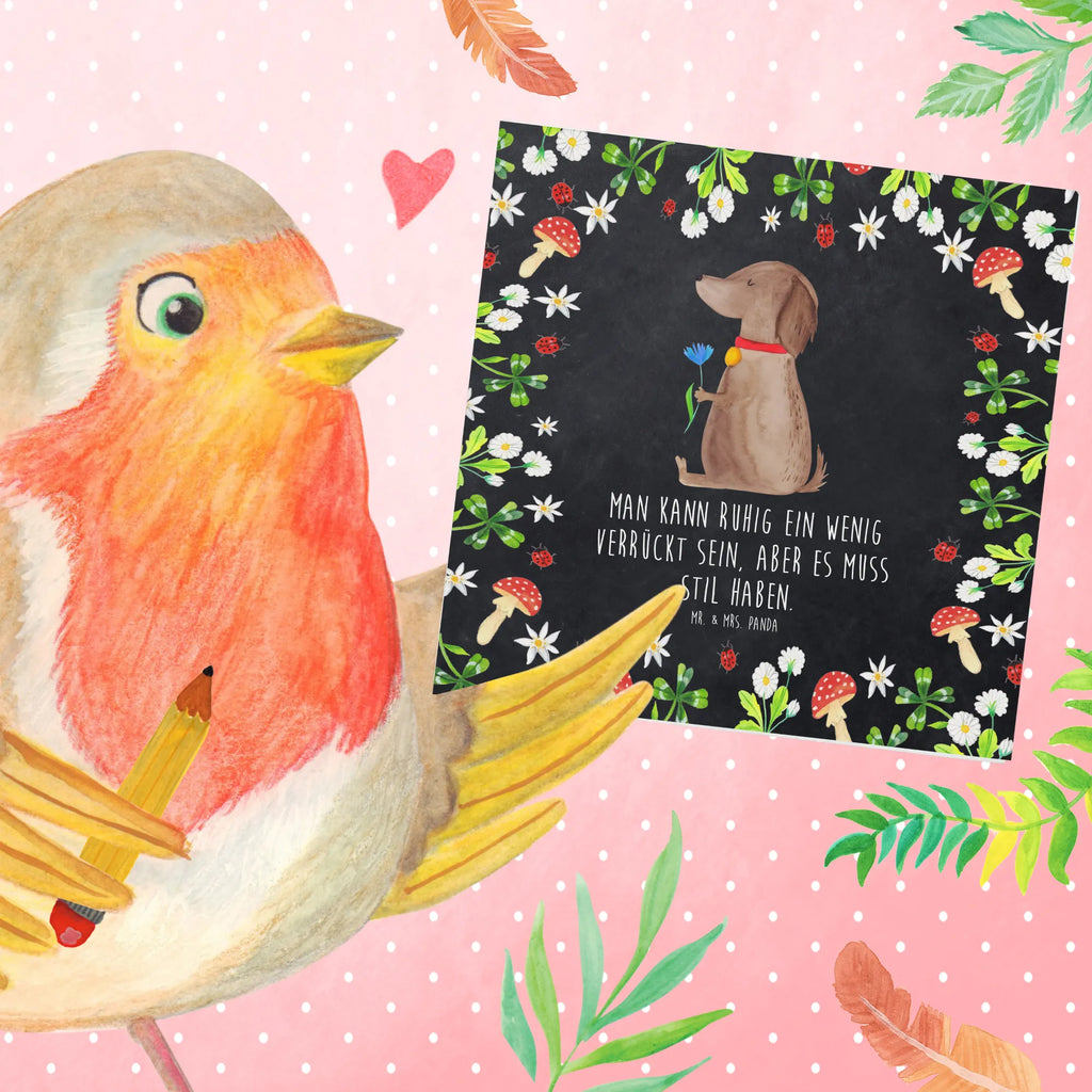 Deluxe Card Dog flower Hochwertige Klappkarte, Karte, Grußkarte, Klappkarte, Glückwunschkarte, Hochwertige Grußkarte, Geburtstagskarte, Einladungskarte, Hochzeitskarte, Hund, Hundemotiv, Haustier, Hunderasse, Tierliebhaber, Hundebesitzer, Sprüche, Frauchen, Hundeliebe, Hunde