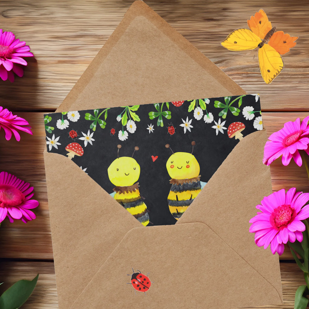 Deluxe Karte Biene Verliebt Hochwertige Grußkarte, Hochzeitskarte, Klappkarte, Einladungskarte, Grußkarte, Hochwertige Klappkarte, Karte, Glückwunschkarte, Geburtstagskarte, Biene, Wespe, Hummel