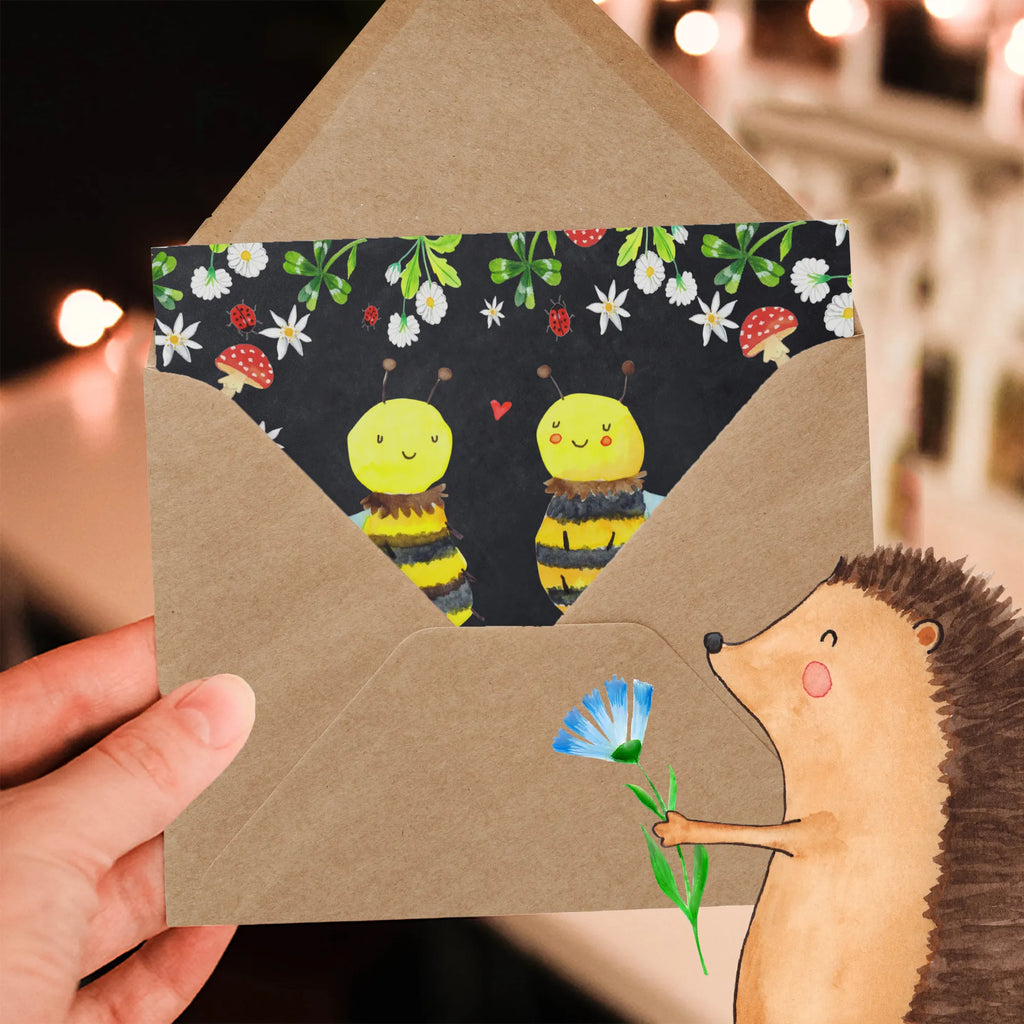 Deluxe Karte Biene Verliebt Hochwertige Grußkarte, Hochzeitskarte, Klappkarte, Einladungskarte, Grußkarte, Hochwertige Klappkarte, Karte, Glückwunschkarte, Geburtstagskarte, Biene, Wespe, Hummel