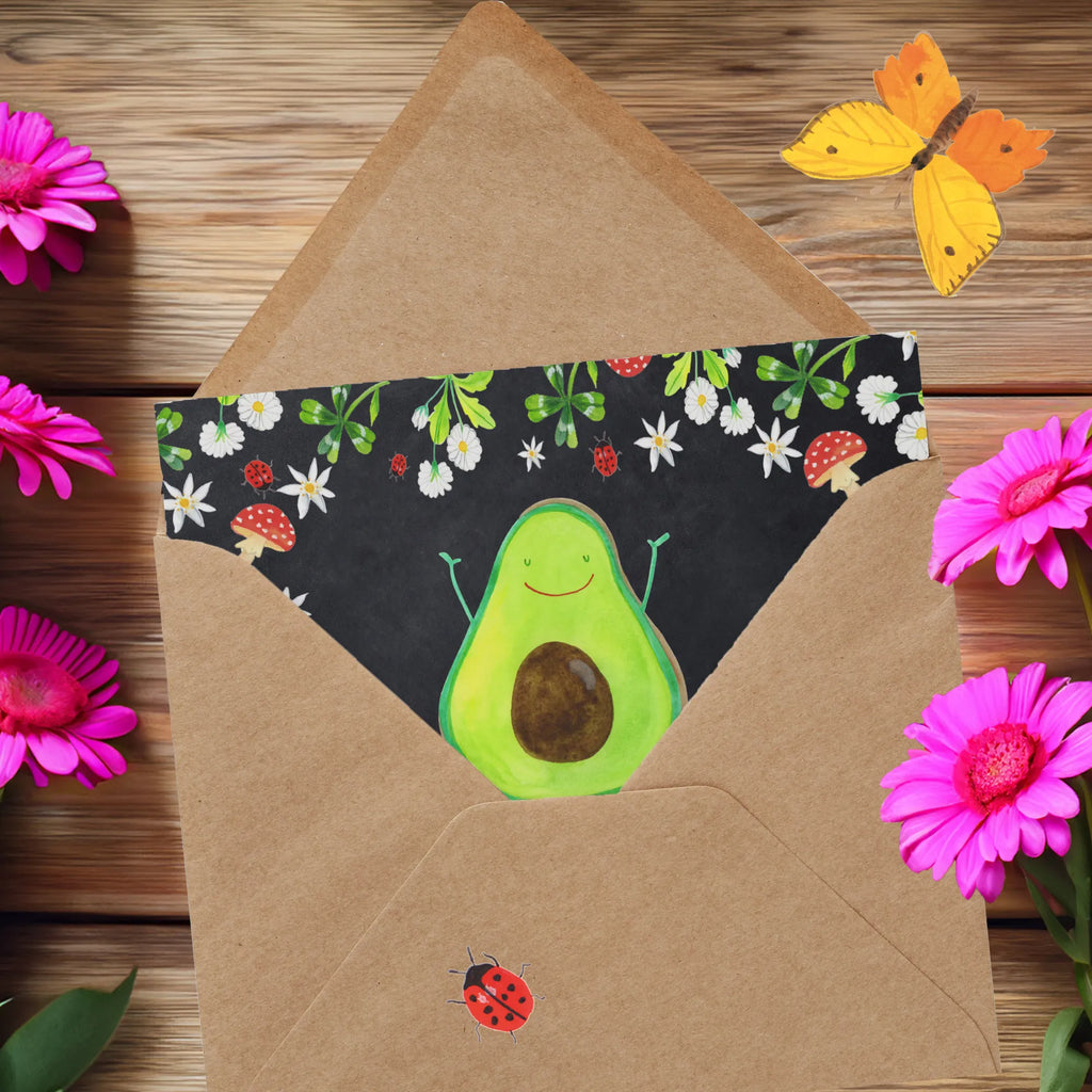 Deluxe Karte Avocado Glücklich Karte, Hochzeitskarte, Hochwertige Grußkarte, Grußkarte, Hochwertige Klappkarte, Geburtstagskarte, Glückwunschkarte, Klappkarte, Einladungskarte, Avocado, Veggie, Vegan, Gesund, Chaos