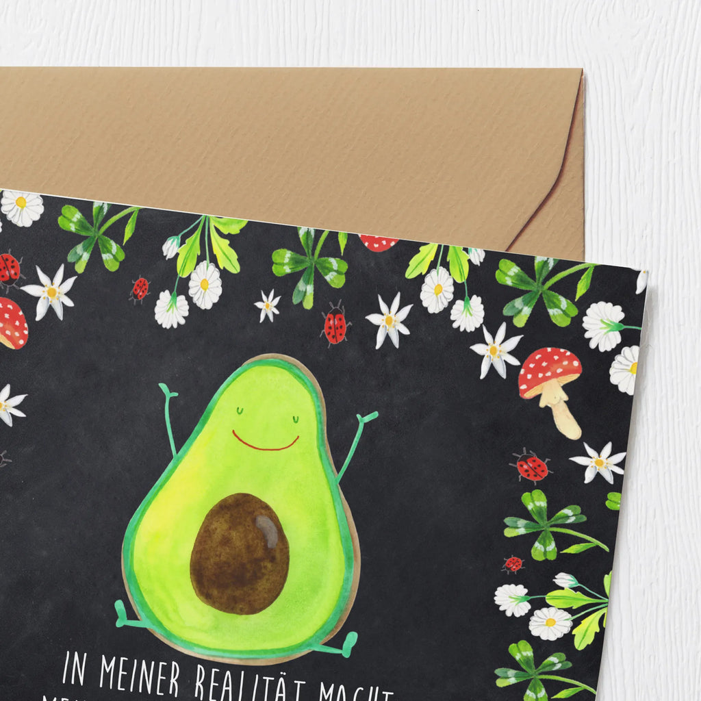 Deluxe Karte Avocado Glücklich Karte, Hochzeitskarte, Hochwertige Grußkarte, Grußkarte, Hochwertige Klappkarte, Geburtstagskarte, Glückwunschkarte, Klappkarte, Einladungskarte, Avocado, Veggie, Vegan, Gesund, Chaos