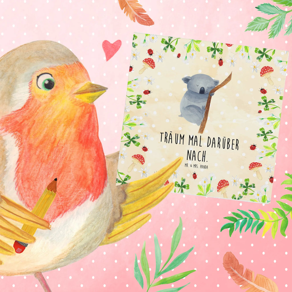 Karta Deluxe Koala Geburtstagskarte, Klappkarte, Grußkarte, Karte, Hochwertige Klappkarte, Einladungskarte, Glückwunschkarte, Hochzeitskarte, Hochwertige Grußkarte, Tiermotive, Gute Laune, lustige Sprüche, Tiere, träumen, Koala, Koalabär, Traum, schlafen, Schlafzimmer, Traumland, Bär