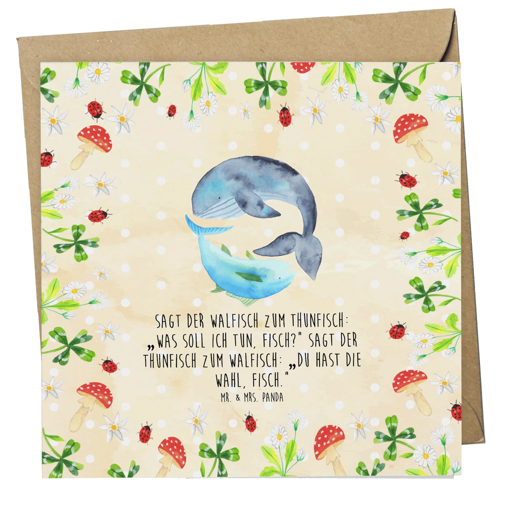 Deluxe Card whale tuna Hochwertige Grußkarte, Karte, Hochzeitskarte, Geburtstagskarte, Klappkarte, Glückwunschkarte, Einladungskarte, Grußkarte, Hochwertige Klappkarte, Tiermotive, Gute Laune, lustige Sprüche, Tiere, Spruch lustig, Wal, Spruch des Tages, Flachwitz, Tunfisch, Witz, Wortwitz lustig, Wahl, Flachwitz Geschenk