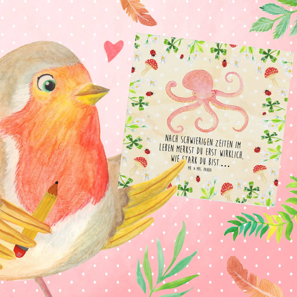 Deluxe Card Squid Klappkarte, Hochwertige Klappkarte, Karte, Grußkarte, Einladungskarte, Hochwertige Grußkarte, Glückwunschkarte, Hochzeitskarte, Geburtstagskarte, Tiermotive, Gute Laune, lustige Sprüche, Tiere, Ozean, Meerestier, Wasser, Krake, Tintenfisch, Meer, Arme