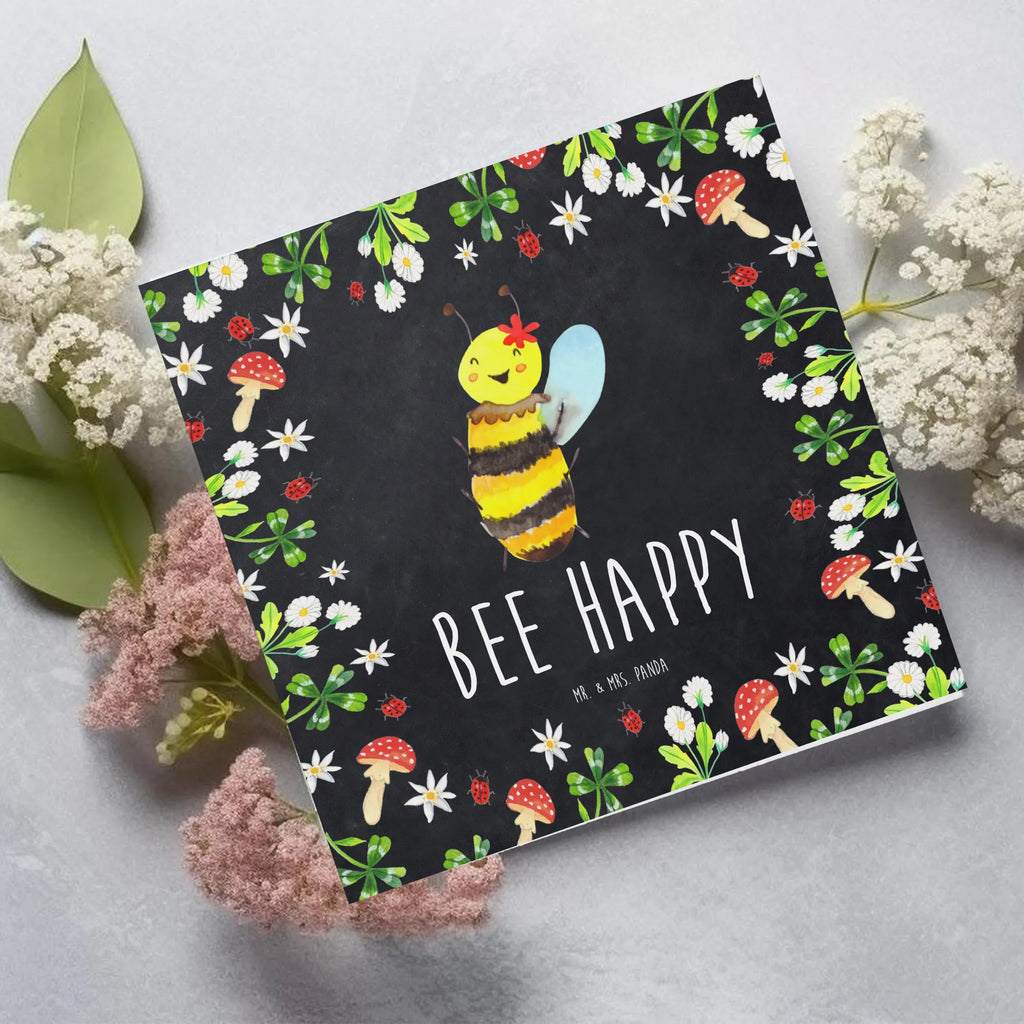 Deluxe Karte Biene Happy Klappkarte, Grußkarte, Hochzeitskarte, Hochwertige Grußkarte, Karte, Geburtstagskarte, Einladungskarte, Hochwertige Klappkarte, Glückwunschkarte, Biene, Wespe, Hummel