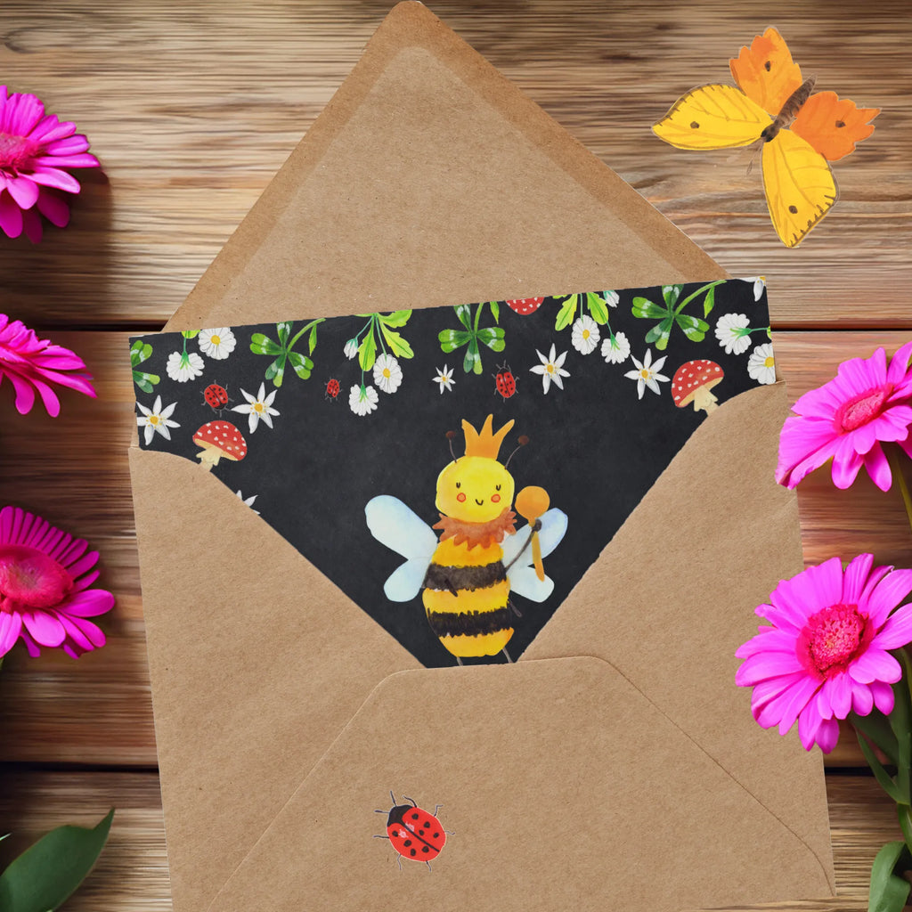 Deluxe Karte Biene König Geburtstagskarte, Karte, Hochzeitskarte, Einladungskarte, Klappkarte, Glückwunschkarte, Grußkarte, Hochwertige Grußkarte, Hochwertige Klappkarte, Biene, Wespe, Hummel