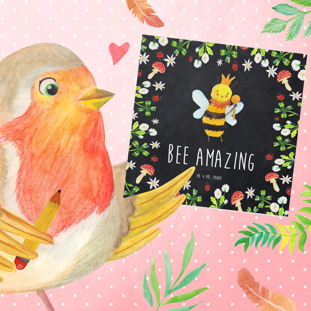 Deluxe Karte Biene König Geburtstagskarte, Karte, Hochzeitskarte, Einladungskarte, Klappkarte, Glückwunschkarte, Grußkarte, Hochwertige Grußkarte, Hochwertige Klappkarte, Biene, Wespe, Hummel