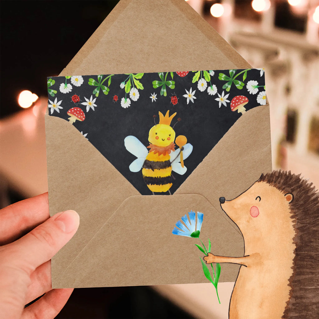 Deluxe Karte Biene König Geburtstagskarte, Karte, Hochzeitskarte, Einladungskarte, Klappkarte, Glückwunschkarte, Grußkarte, Hochwertige Grußkarte, Hochwertige Klappkarte, Biene, Wespe, Hummel