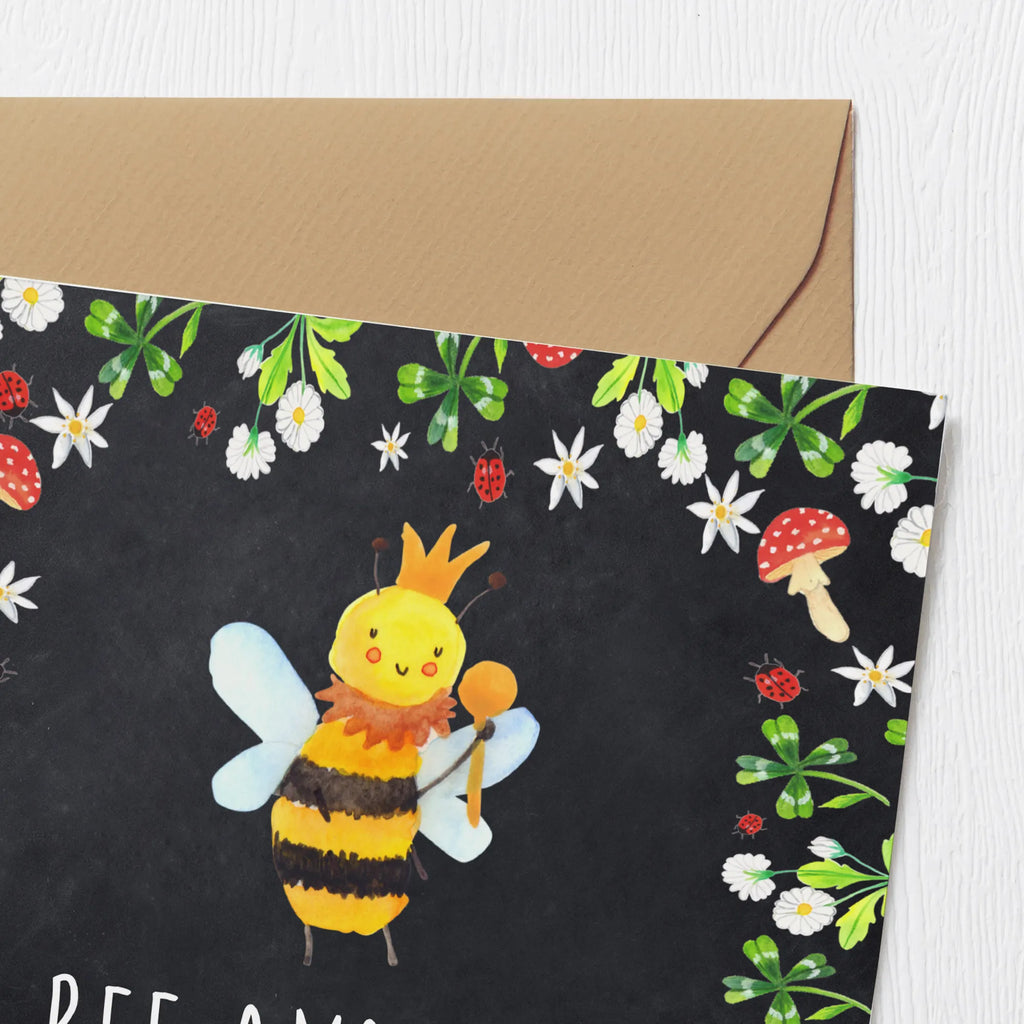 Deluxe Karte Biene König Geburtstagskarte, Karte, Hochzeitskarte, Einladungskarte, Klappkarte, Glückwunschkarte, Grußkarte, Hochwertige Grußkarte, Hochwertige Klappkarte, Biene, Wespe, Hummel