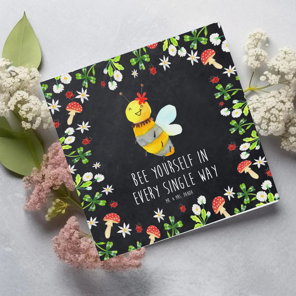 Deluxe Karte Biene Blume Glückwunschkarte, Einladungskarte, Karte, Grußkarte, Hochwertige Grußkarte, Hochwertige Klappkarte, Klappkarte, Geburtstagskarte, Hochzeitskarte, Biene, Wespe, Hummel