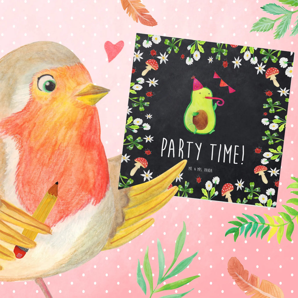 Deluxe Card avocado party time Hochzeitskarte, Klappkarte, Geburtstagskarte, Hochwertige Klappkarte, Karte, Hochwertige Grußkarte, Grußkarte, Glückwunschkarte, Einladungskarte, Avocado, Veggie, Vegan, Gesund