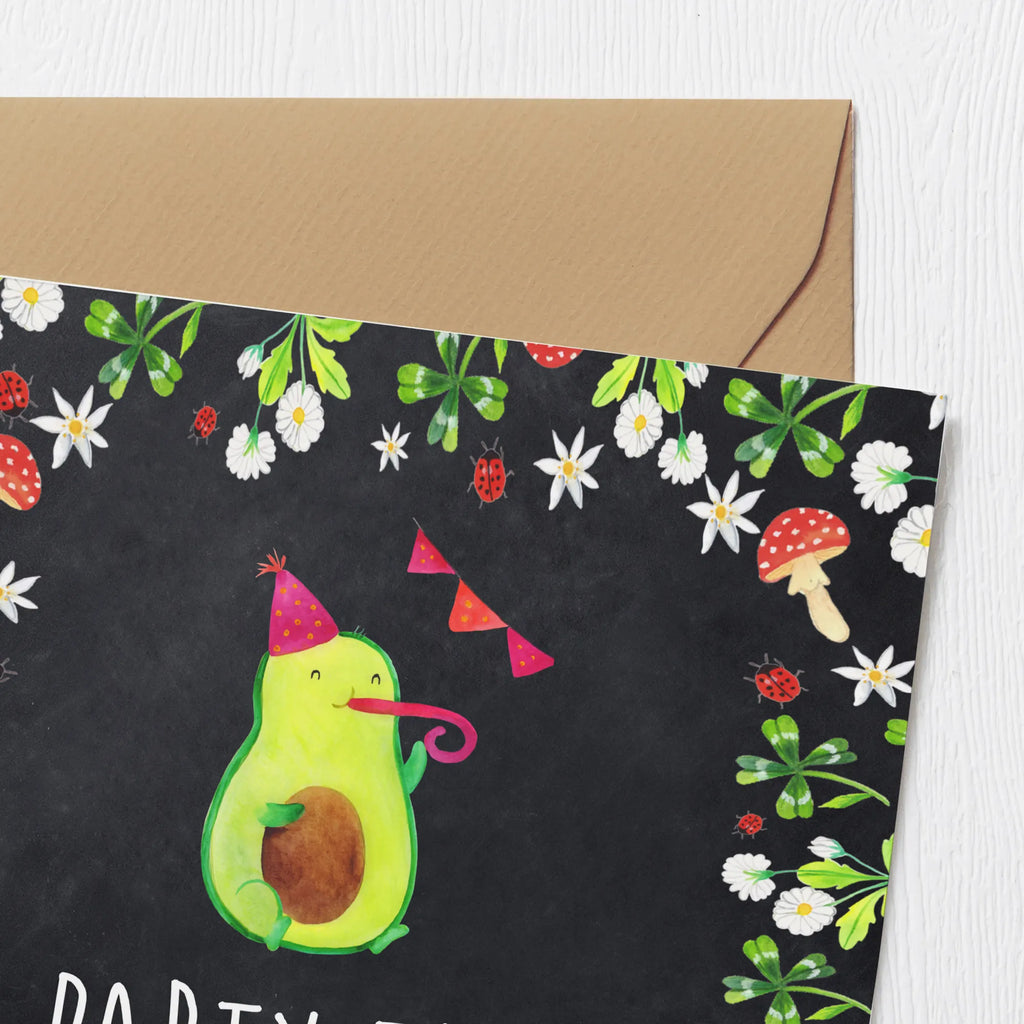Deluxe Card avocado party time Hochzeitskarte, Klappkarte, Geburtstagskarte, Hochwertige Klappkarte, Karte, Hochwertige Grußkarte, Grußkarte, Glückwunschkarte, Einladungskarte, Avocado, Veggie, Vegan, Gesund