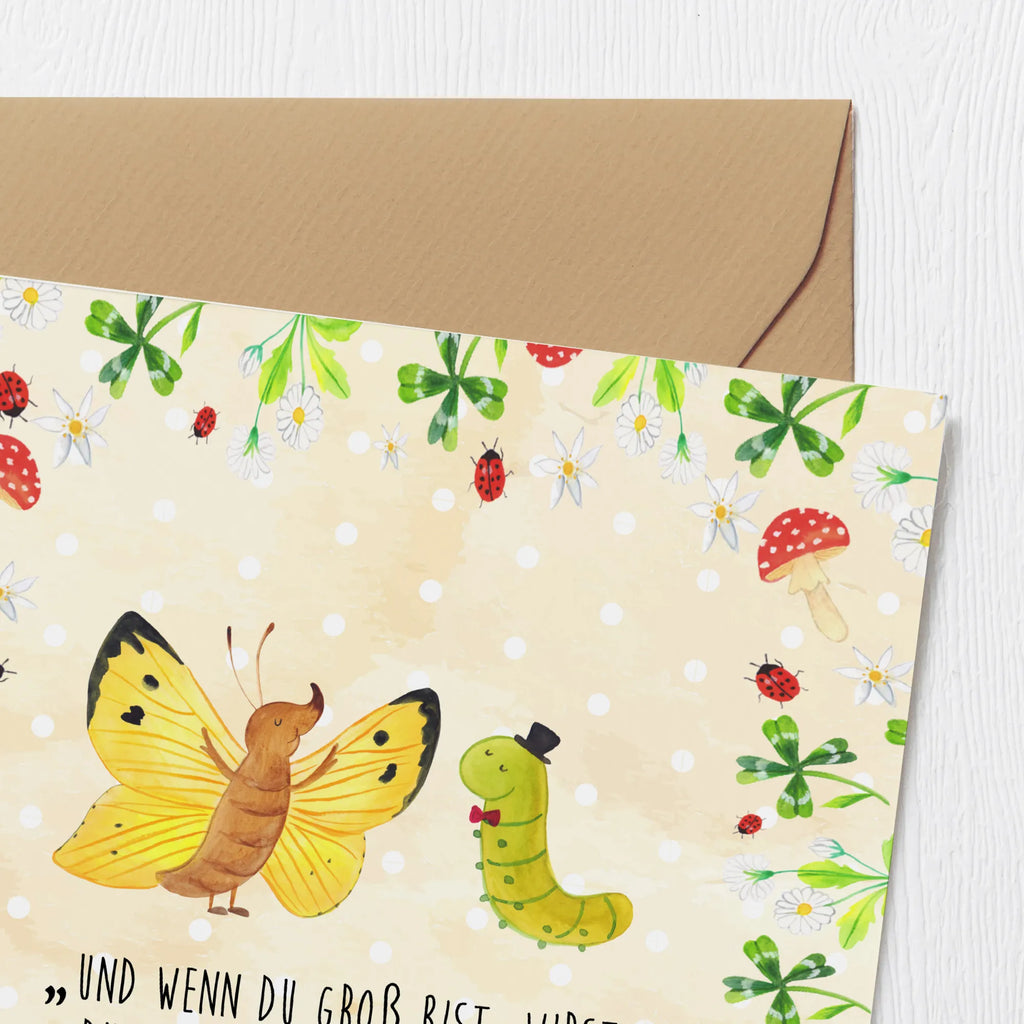 Deluxe Card Caterpillar butterfly Grußkarte, Hochzeitskarte, Karte, Glückwunschkarte, Klappkarte, Geburtstagskarte, Einladungskarte, Hochwertige Grußkarte, Hochwertige Klappkarte, Tiermotive, Gute Laune, lustige Sprüche, Tiere, Schmetterling, Hut, Entwicklung, Schönheit, Kokon, Zitronenfalter, Hütchen, Erwachsen werden, Aufwachsen, Raupe