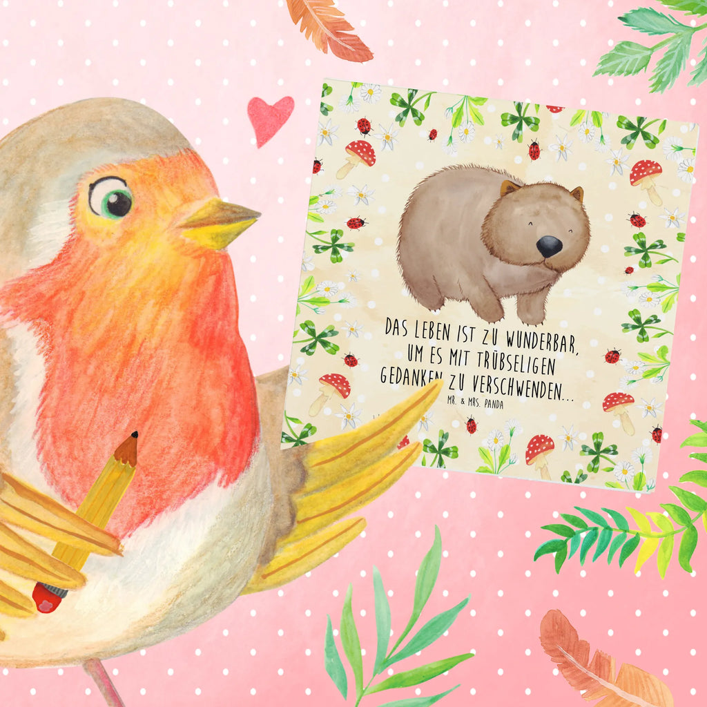 Deluxe Card Wombat Hochzeitskarte, Einladungskarte, Geburtstagskarte, Glückwunschkarte, Karte, Grußkarte, Hochwertige Grußkarte, Hochwertige Klappkarte, Klappkarte, Tiermotive, Gute Laune, lustige Sprüche, Tiere, Motivation, Wombat, Spruch, Das Leben ist schön, Australien