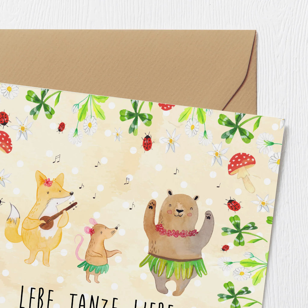 Deluxe Card forest animals Aloha Glückwunschkarte, Grußkarte, Hochzeitskarte, Hochwertige Klappkarte, Hochwertige Grußkarte, Karte, Klappkarte, Geburtstagskarte, Einladungskarte, Tiermotive, Gute Laune, lustige Sprüche, Tiere, Bär, Waldtiere, Hase, Lachen, Leben, Tanzen, Musik, Igel, Wald, Aloha