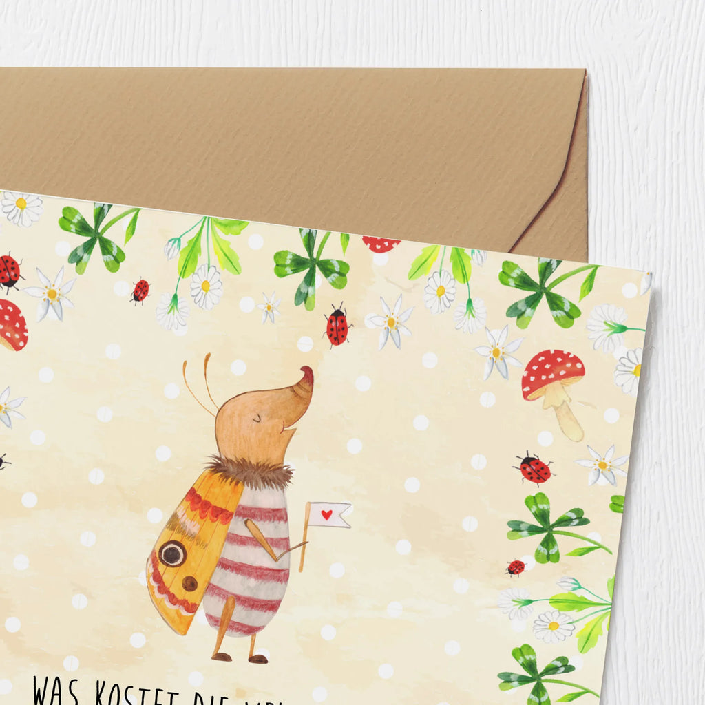 Deluxe Karte Nachtfalter Fähnchen Karte, Hochwertige Klappkarte, Geburtstagskarte, Glückwunschkarte, Einladungskarte, Klappkarte, Grußkarte, Hochwertige Grußkarte, Hochzeitskarte, Tiermotive, Gute Laune, lustige Sprüche, Tiere, Nachtfalter, Spruch lustig, Spruch witzig, Was kostet die Welt, Käfer, niedlich, Küche Deko, süß