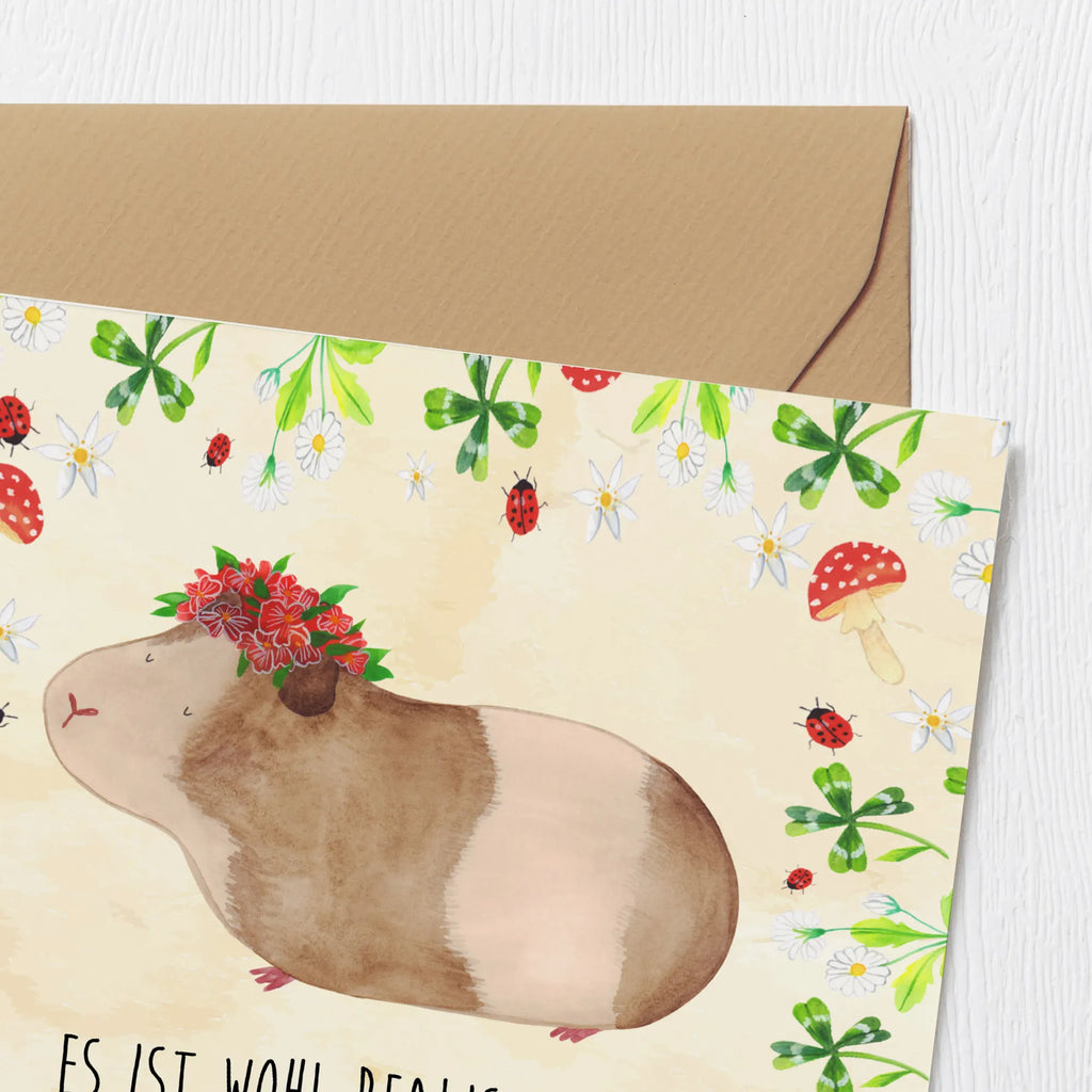 Deluxe Card Guinea pig wisdom Hochwertige Klappkarte, Hochzeitskarte, Karte, Klappkarte, Geburtstagskarte, Grußkarte, Einladungskarte, Glückwunschkarte, Hochwertige Grußkarte, Tiermotive, Gute Laune, lustige Sprüche, Tiere, Wunderland, Realität, Meerschweinchen, Meeries, Spruch, Meerie, Wunder, Weisheit, Blumenkind, Motivation