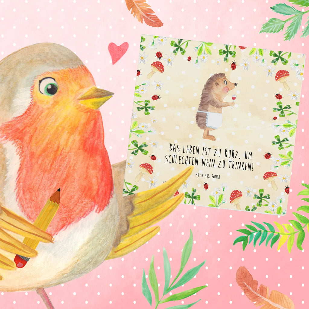 Deluxe Karte Igel Wein Hochwertige Klappkarte, Klappkarte, Glückwunschkarte, Grußkarte, Geburtstagskarte, Karte, Hochzeitskarte, Einladungskarte, Hochwertige Grußkarte, Tiermotive, Gute Laune, lustige Sprüche, Tiere, Igel, Wein trinken, Geschenk Weinliebhaber, Rotwein, Wein Spruch, Weinglas, Wein Deko, Geschenk Weintrinker, Weißwein