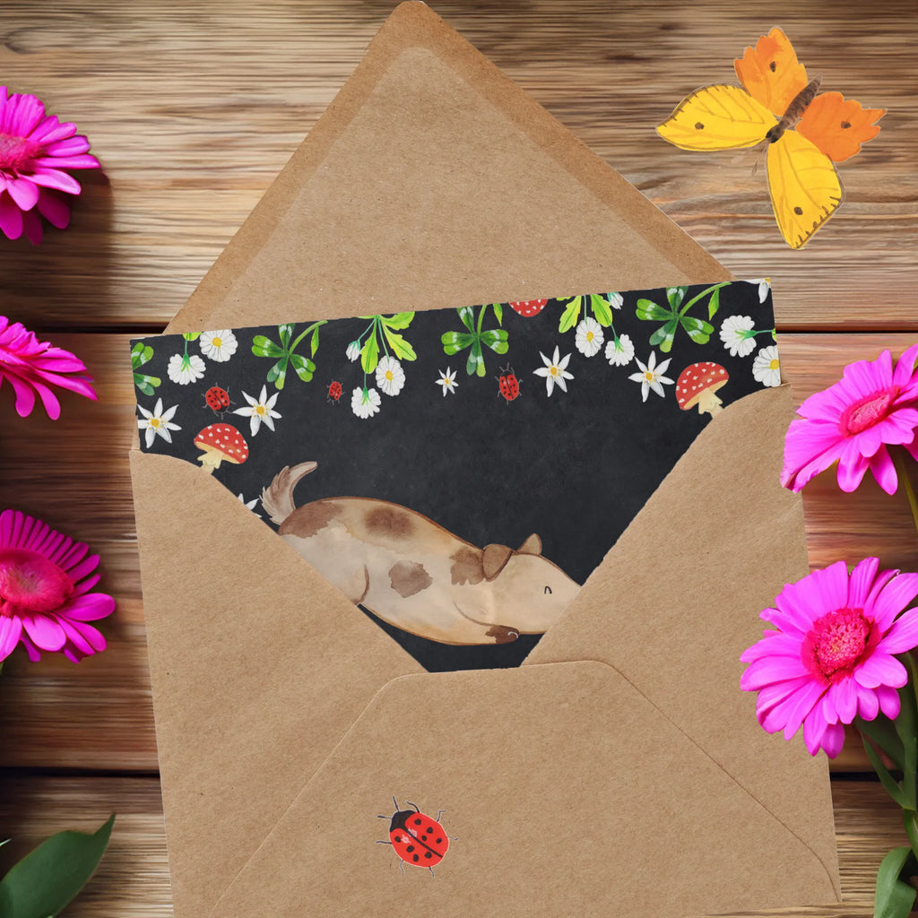 Deluxe Card Dog ladybug Hochzeitskarte, Hochwertige Klappkarte, Hochwertige Grußkarte, Klappkarte, Einladungskarte, Karte, Geburtstagskarte, Glückwunschkarte, Grußkarte, Hund, Hundemotiv, Haustier, Hunderasse, Tierliebhaber, Hundebesitzer, Sprüche, Marienkäfer, Mischlinghund, Hundespruch, Hunde, Mischling