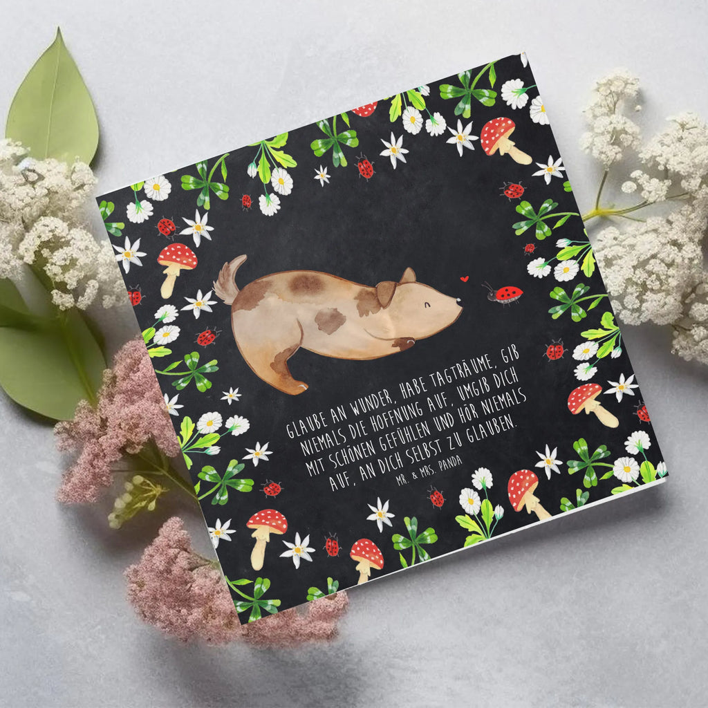 Deluxe Card Dog ladybug Hochzeitskarte, Hochwertige Klappkarte, Hochwertige Grußkarte, Klappkarte, Einladungskarte, Karte, Geburtstagskarte, Glückwunschkarte, Grußkarte, Hund, Hundemotiv, Haustier, Hunderasse, Tierliebhaber, Hundebesitzer, Sprüche, Marienkäfer, Mischlinghund, Hundespruch, Hunde, Mischling