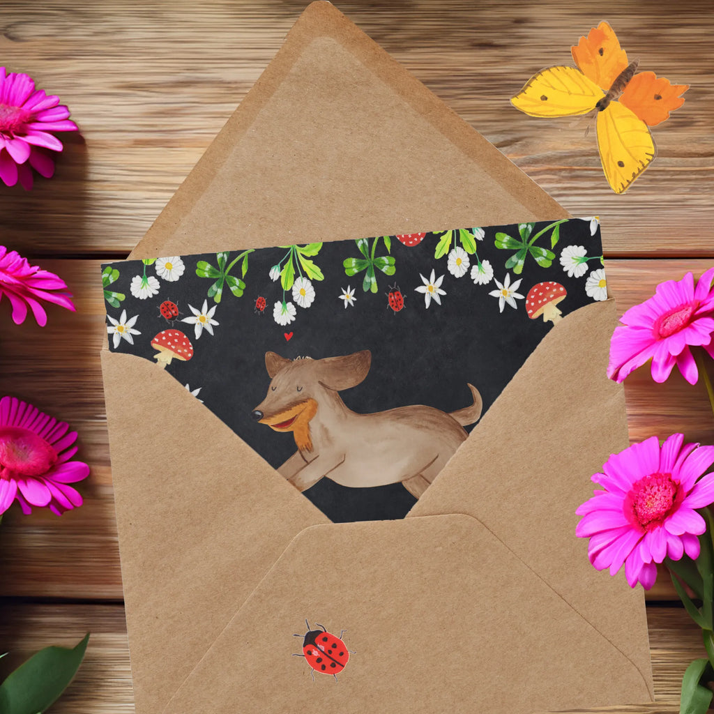 Deluxe Card Dog dachshund Geburtstagskarte, Karte, Einladungskarte, Glückwunschkarte, Grußkarte, Hochzeitskarte, Klappkarte, Hochwertige Grußkarte, Hochwertige Klappkarte, Hund, Hundemotiv, Haustier, Hunderasse, Tierliebhaber, Hundebesitzer, Sprüche, Hunde, Dackel, happy dog, Dachshund