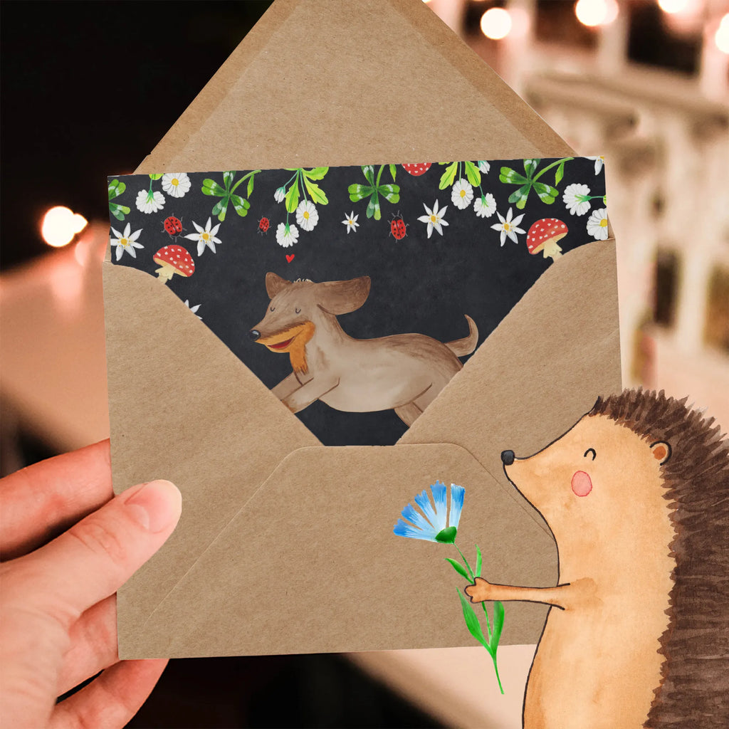 Deluxe Card Dog dachshund Geburtstagskarte, Karte, Einladungskarte, Glückwunschkarte, Grußkarte, Hochzeitskarte, Klappkarte, Hochwertige Grußkarte, Hochwertige Klappkarte, Hund, Hundemotiv, Haustier, Hunderasse, Tierliebhaber, Hundebesitzer, Sprüche, Hunde, Dackel, happy dog, Dachshund