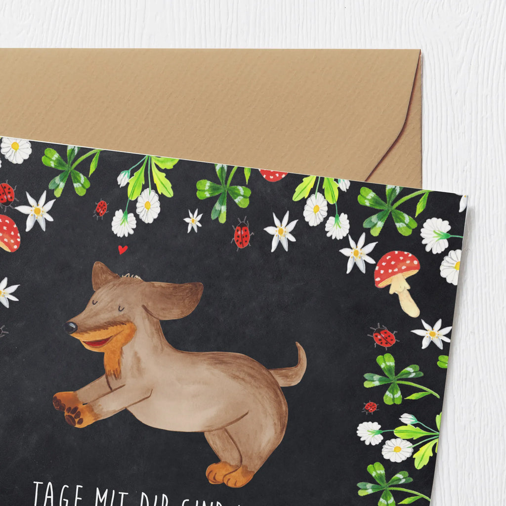Deluxe Card Dog dachshund Geburtstagskarte, Karte, Einladungskarte, Glückwunschkarte, Grußkarte, Hochzeitskarte, Klappkarte, Hochwertige Grußkarte, Hochwertige Klappkarte, Hund, Hundemotiv, Haustier, Hunderasse, Tierliebhaber, Hundebesitzer, Sprüche, Hunde, Dackel, happy dog, Dachshund