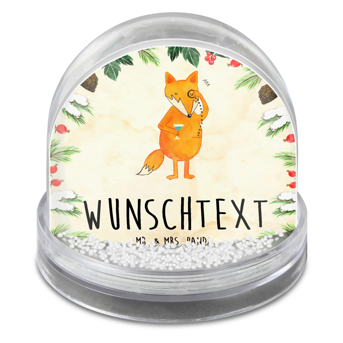 Personalized Snow Globe Fox lord animal lover, foxes, forest wildlife, clever as a fox, lovesickness gift, words of consolation, problem solving, saying funny, motivation saying
