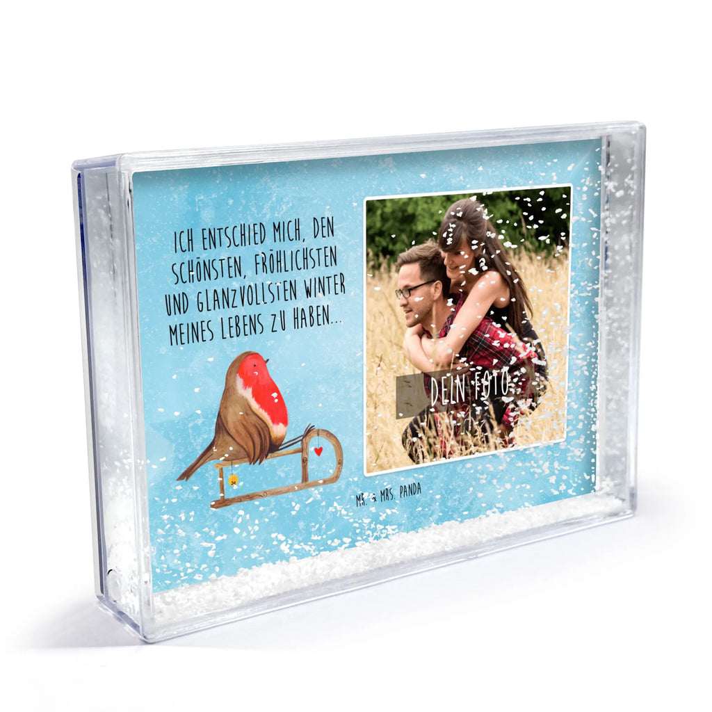 Shake Frame with Photo robin Sleds Schüttelrahmen mit Foto, Rahmen mit Foto, Bilderrahmen mit Foto, Orginalles Fotogeschenk, Fotogeschenk, Fotogeschenke, Winter, Weihnachten, Weihnachtsdeko, Nikolaus, Advent, Heiligabend, Wintermotiv, Schlitten, Vogel