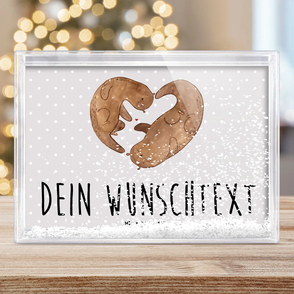 Personalisierter Schüttelrahmen Otter Herz Otter, Fischotter, Seeotter, Love you, Hochzeitstag, Bessere Hälfte, gemeinsames Leben, Liebesgeschenk, Jahrestag, Herz, Verlobung, Liebe, Liebesbeweis