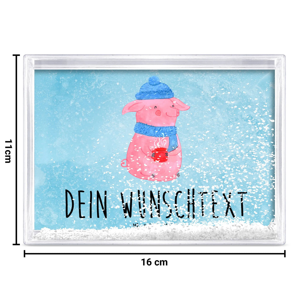 Personalisierter Schüttelrahmen Schwein Glühwein Winter, Weihnachten, Weihnachtsdeko, Nikolaus, Advent, Heiligabend, Wintermotiv, Glühschwein, Glühwein, Punsch, Weihnachtsmarkt