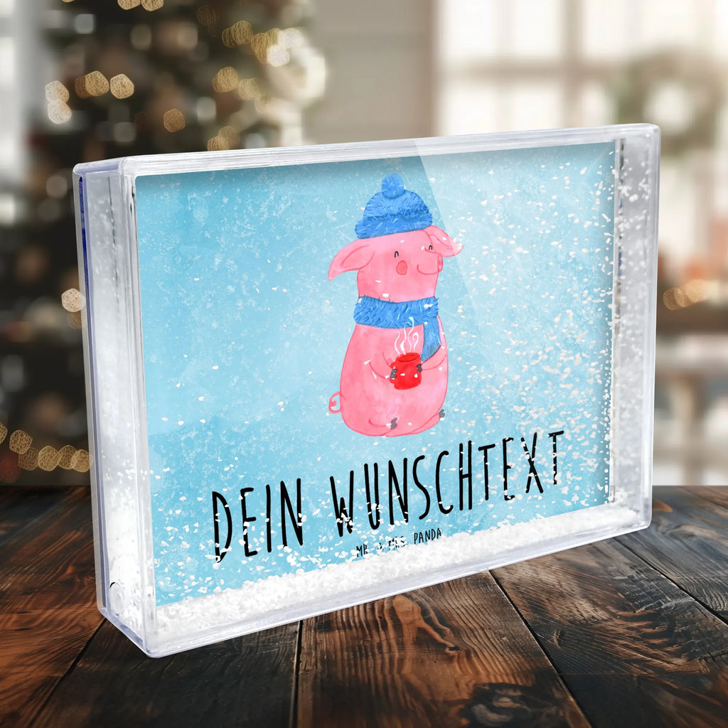 Personalisierter Schüttelrahmen Schwein Glühwein Winter, Weihnachten, Weihnachtsdeko, Nikolaus, Advent, Heiligabend, Wintermotiv, Glühschwein, Glühwein, Punsch, Weihnachtsmarkt