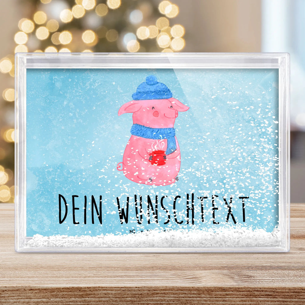 Personalisierter Schüttelrahmen Schwein Glühwein Winter, Weihnachten, Weihnachtsdeko, Nikolaus, Advent, Heiligabend, Wintermotiv, Glühschwein, Glühwein, Punsch, Weihnachtsmarkt