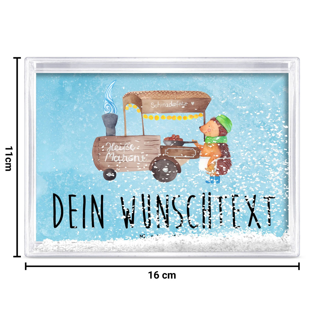 Personalisierter Schüttelrahmen Igel Maronen Winter, Weihnachten, Weihnachtsdeko, Nikolaus, Advent, Heiligabend, Wintermotiv, Maronen, Duft, Kastanien, Weihnachtsmarkt